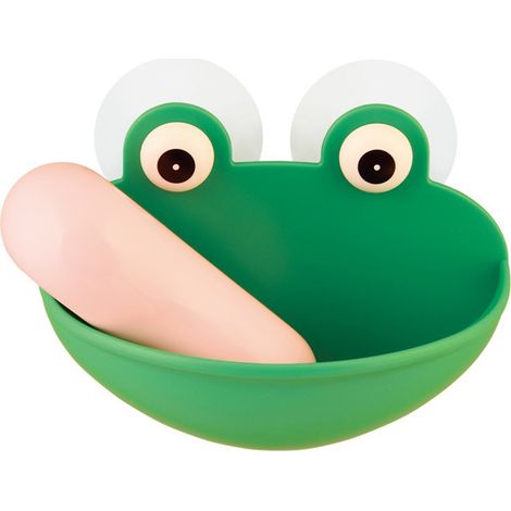Wandseifenschale in Froschform mit Saugnäpfen, Silikon-Seifenhalter, Badezimmer (1/5)