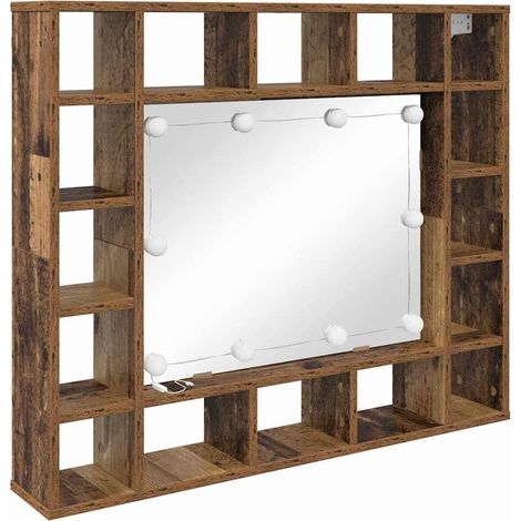 Maison Exclusive - Armario con Espejo Madera envejecida 91 x 15 x
