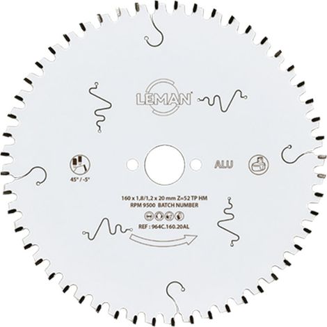 LAME CIRC HM FINE D305X30X2,4 96Z TP NEG ALU - 964C.305.30AL - LEMAN
