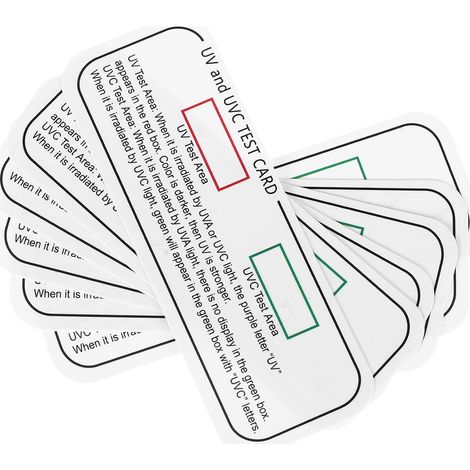 Lot de 6 Cartes de Test Papier UV Uvc-uva Portables pour Mesure Précise des Rayons Ultraviolets en Zone de Test UV (1/5)