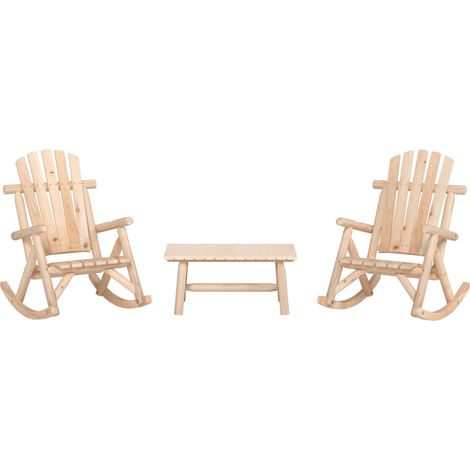 vidaXL Set Divani da Giardino 3 pz in Legno Massello di Abete (1/5)