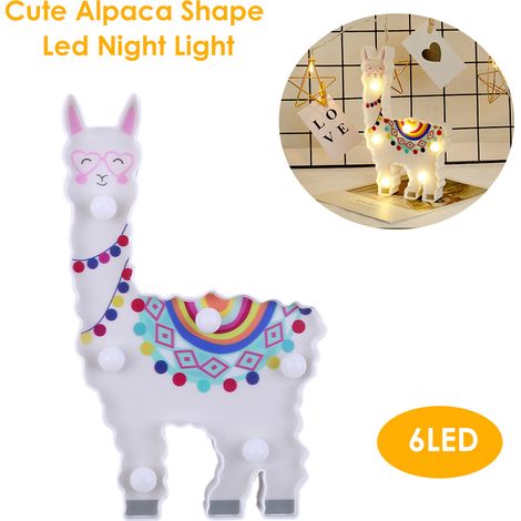 Veilleuse LED 6 LED en forme d'alpaga mignon, lampe de chevet décorative (1/5)