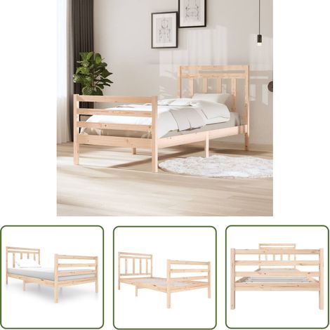 The Living Store Massivholzbett 100x200 cm - Massivholzbette - Kiefernholzbette - Doppelbett - Bettgestell - Schlafzimmereinrichtung (1/5)