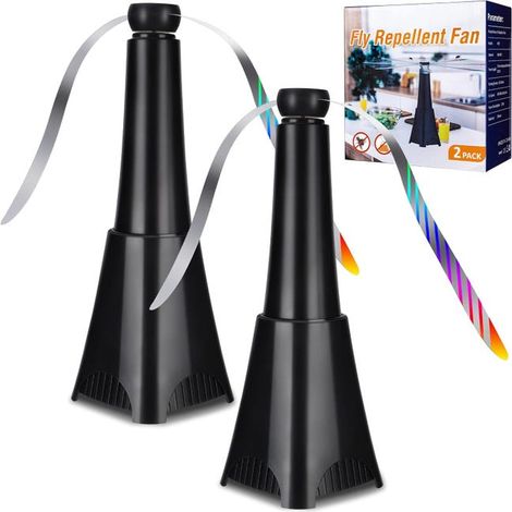 Lot de 2 ventilateurs anti-moustiques de table pour intérieur et extérieur avec crochet pour éloigner les mouches et les insectes des aliments (SKU produit : 95995297 SKU Offre : lehua25.4.28-30) (1/5)