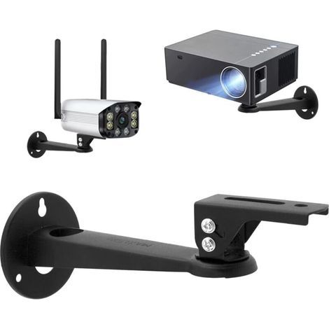 CSPARCV Mini-Wandhalterung für Projektoren, 20 cm, Kohlenstoffstahl – 360° verstellbare Deckenhalterung mit M4-Schrauben für Kameras/Projektoren/Webcams, Schwarz (1/5)