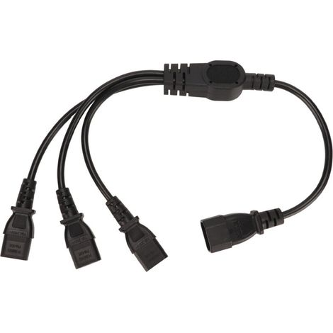 Câble séparateur Y IEC C14 vers 3 x C13 pour alimentation électrique multiprise (1/5)