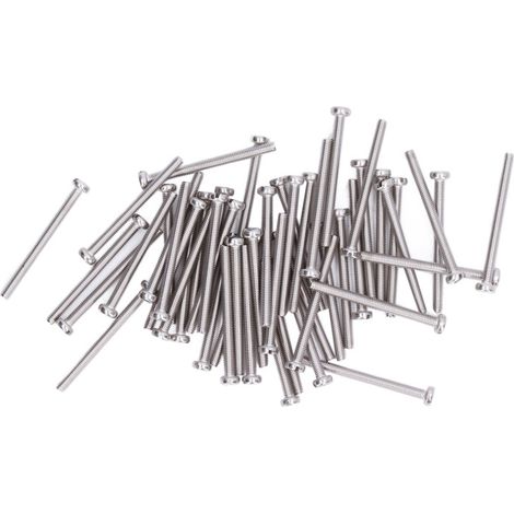 50 vis à tête cylindrique fendue en acier inoxydable A2-70 pour machines de précision et usage domestique M3M3x35 (1/5)