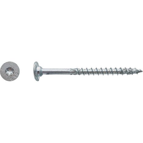 50 Vis Charpente Bois FWX Tête Cylindrique Plate Torx TTX50 Filet DXAS+ 10 x 600 mm - Zingué Cr3 WAX - D-Work