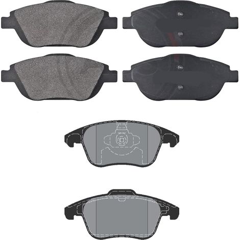KIT PASTIGLIE FRENO ANTERIORI E POSTERIORI compatibile con PEUGEOT 307 BREAK (3E) / PASTIGLIE FRENANTI AUTO OEM P 61 066  P 61 068,P 85 020  P 61 080 / SOSTITUZIONE DIRETTA / BASSA POLVERE / SILENZIOS