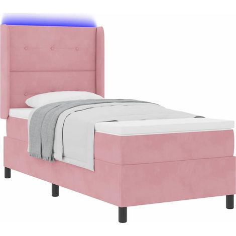 Maison Exclusive - Lit à ressorts avec matelas avec LED Rose 80 x 200 cm Velours