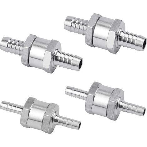 Aiperq Set de 4 Clapet Anti-retour Gasoil 6/8/10/12mm, Valve à Carburant en Alliage d'aluminium avec Flèche pour pour Essence Diesel Voiture Bateau Moto