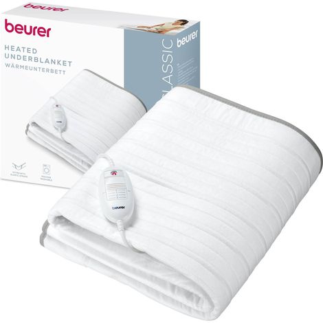 Surmatelas Chauffant, Matière Douce Non Tissée, Antidérapante grâce à la Fixation avec Elastique, 3 Niveaux de Température, 150x80cm, Système de Sécurité, Interrupteur Amovible, Lavable (1/5)