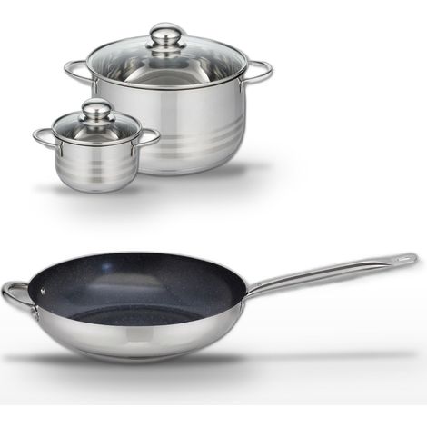 Lot Poêle 32 cm & 2 Faitouts Elo Profi Therm Platinum (1/5)