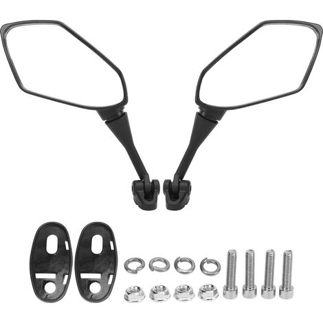 Rétroviseur moto noir réglable 1 paire, rétroviseur latéral de guidon de rechange pour HYOSUNG GT125R GT250R GT650R GT650S (1/5)