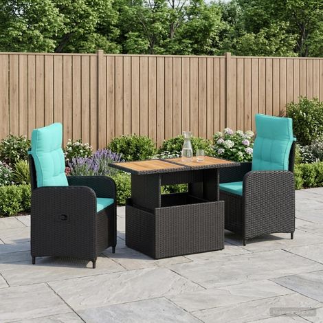 Set da pranzo per esterni 3 pcs polyrattan vidaXL (1/5)