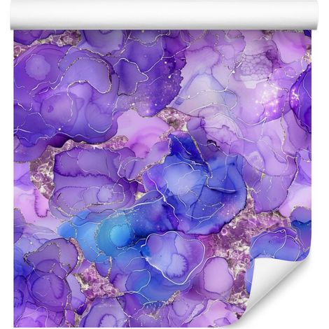 Papel pintado Ink Violet con lavanda para salón y dormitorio, 50x1000 cm (1/5)