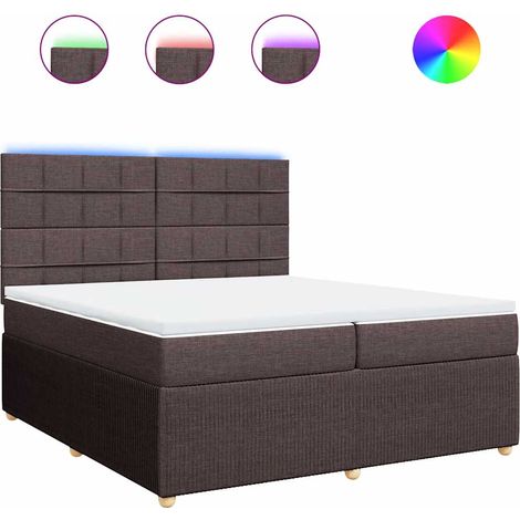 Maison Exclusive - Giroletto a Molle con Materasso Marrone Scuro 200x200cm Tessuto (1/5)