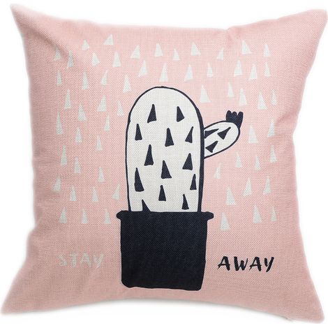 Housse De Coussin En Lin Imprimé Cactus Pour Canapé Et Chaise De Bureau Décoration Intérieure 1 Pièce (1/3)