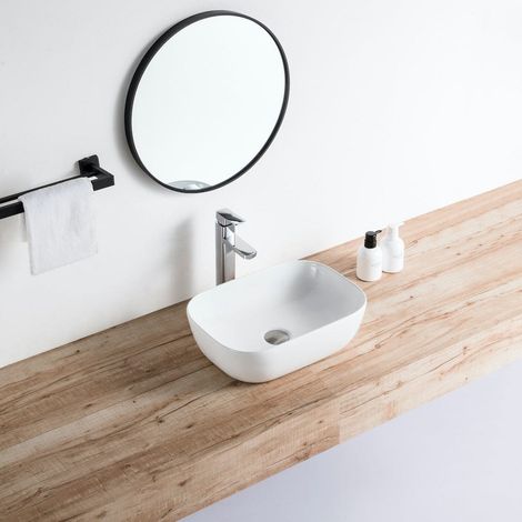 Aufsatzwaschbecken aus glasierter Keramik CUARTO 455x325 cm