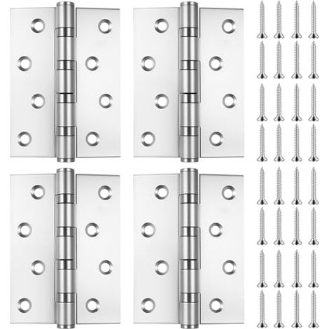 4 Stk Scharniere Klappbar, Türscharnier Schwerlast Scharnierband,Heavy Duty Hinges,Kugellager Türscharniere für Holztüren Gartentor Außen Innen(100x73x2 mm)
