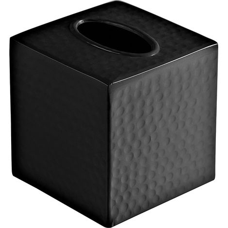 Boîte à serviettes carrée faite main - Porte-serviettes de salle de bain noir mat - Accessoires pour étendoir à linge en métal carré - Boîte à serviettes décorative - Porte-serviettes noir mat