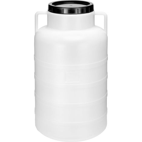 Garronda réservoir d'eau de 60 litres Twist-Off, Baril Alimentaire, fût à Large Ouverture en HDPE et sans BPA, tonneau de Jardin, bac à Aliments pour Animaux, tonneau Universel GD-0078, Blanc