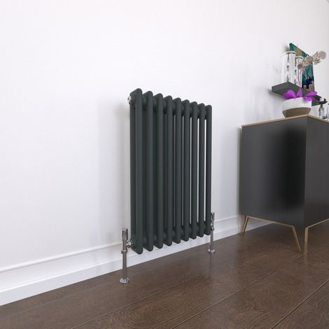 T&K Horizontal Radiator Traditional 2 Column Designer 600x425mm Anthracite Modern Cast Iron Style Central Heating Rads (1/5)
