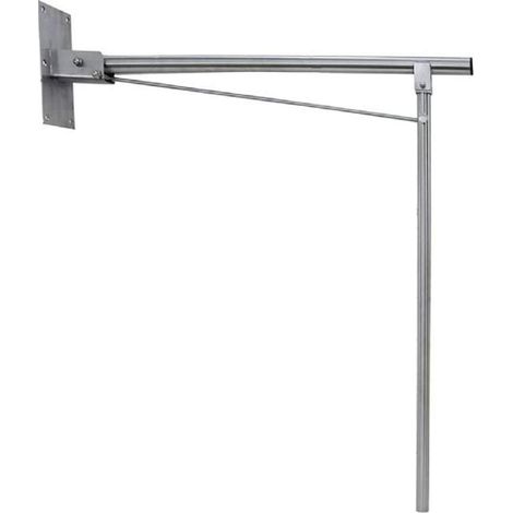 Maniglione ribaltabile acciaio inox lucido con appoggio pavimento nofer 15062.B