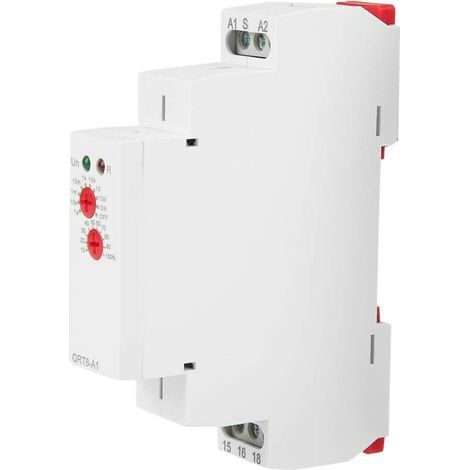 GRT8-A1 Relais de Temporisation de Marche, Mini Relais de Temporisation à LED sur Rail DIN à Fonction Unique de 35 Mm Retard sur le Relais de Temporisation 0,1 S - 10 Jours AC/DC12V-240V (50-60Hz) (1/5)