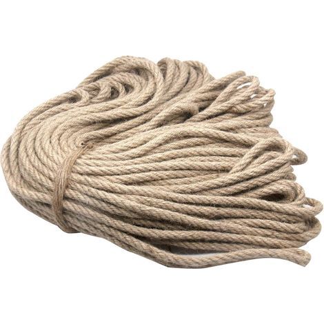 Jute Rope, 50m Natural, 8mm Thick, Strong, For DIY, Gardening, Pets (1/5)