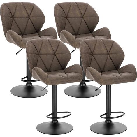Set 4 eleganti sgabelli imbottiti in ecopelle di design vari colori disponibili colore : marrone scuro (1/4)
