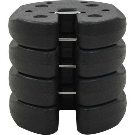 Poids pour belvédère lot de 4 – Dimensions 220 x 30 mm – Béton avec revêtement plastique – Pour tubes jusqu'à 30 mm – Fimei - NOIR 220 X (1/5)