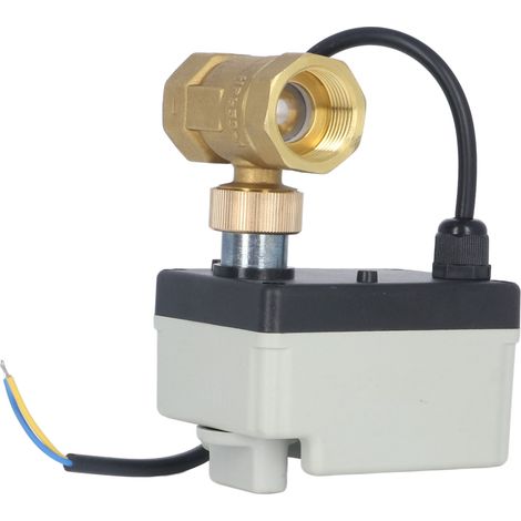 Vanne motorisée 2 voies normalement fermée, corps en laiton IP54, coquille ABS, alimentation DC12-24V, DN20 3/4in (1/5)