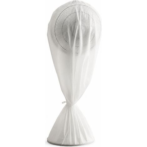 Housse de protection pour ventilateur 60 x 145 cm, étanche et anti-poussière, housse lavable en PEVA avec cordon de serrage, protection contre humidité et saleté, blanc (1/5)