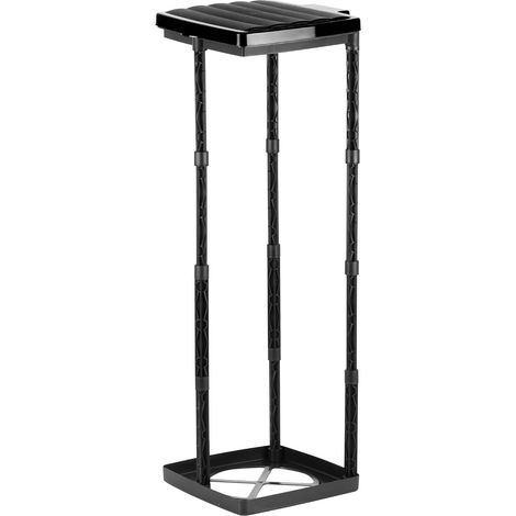1x Porte-sac - Support poubelle - Couvercle noir - Système enfichable réglable - Anneau de serrage - Pour sacs 25-120 litres - Intérieur et extérieur - Noir - 47x87cm (1/5)
