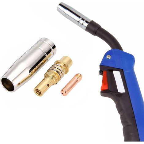 3 pièces pour torche de soudage MIG 15AK : buse à gaz, embout de contact en cuivre, tige de connexion, pièces détachées pour torche de soudage MAG (1/5)