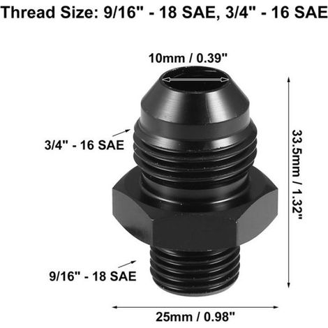 AN6 auf AN8 Eisenbahnkraftstoffadapter-Anschlussstück, schwarz – 4 Stück (1/5)
