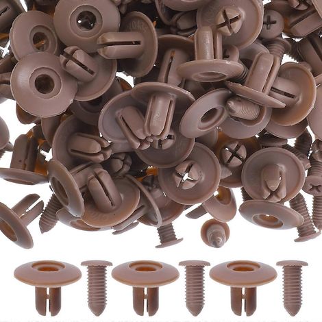50 rivets en plastique pour fixation de pare-chocs de voiture-2.5X2cm-Beige
