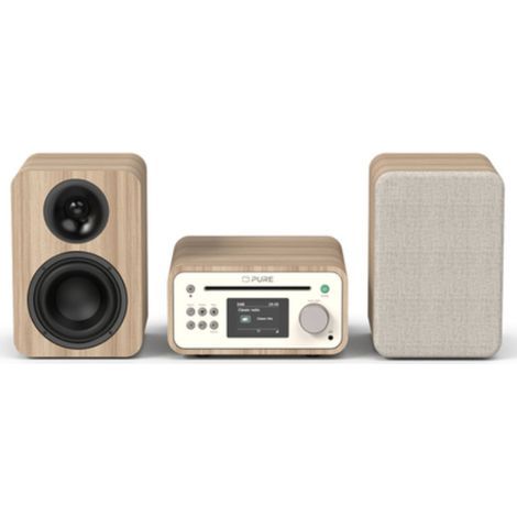 Pure Classic Stereo Mini Système micro audio domestique 40 W Chêne, Blanc
