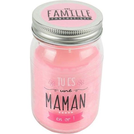 Bougie Parfumée en Verre "Maman" 13cm Fleur de Printemps