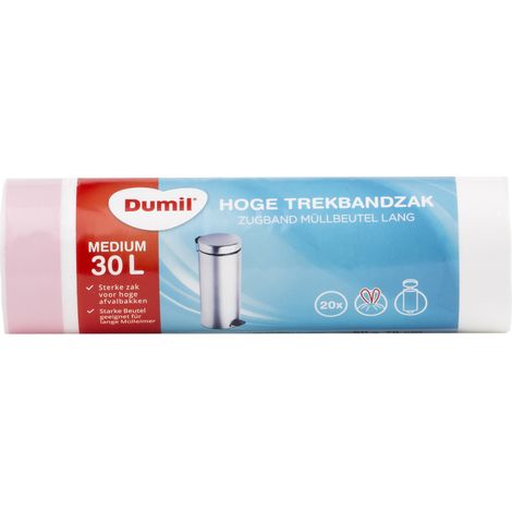 Sacs poubelles Dumil avec cordon de serrage 30L 20 pièces