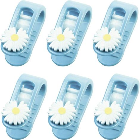 6 clips de housse de couette en forme de fleur sans aiguille (bleu)-Fei Yu