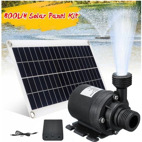 Pompe solaire 50W débit 800L/h moteur sans balais hauteur de refoulement 5m pour bassin de jardin et fontaine