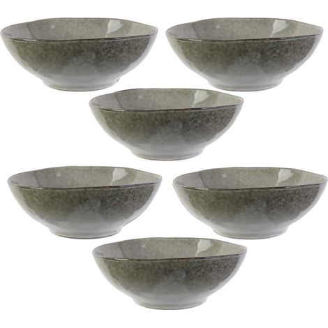 Set de 6 bols 80cl en céramique au grés du temps gris - GALET (1/4)