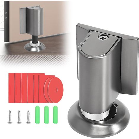 Butée de porte magnétique en métal massif sans perçage, arrêt de porte silencieux, cale et bloc porte robuste pour intérieur maison et appartement. (1/5)