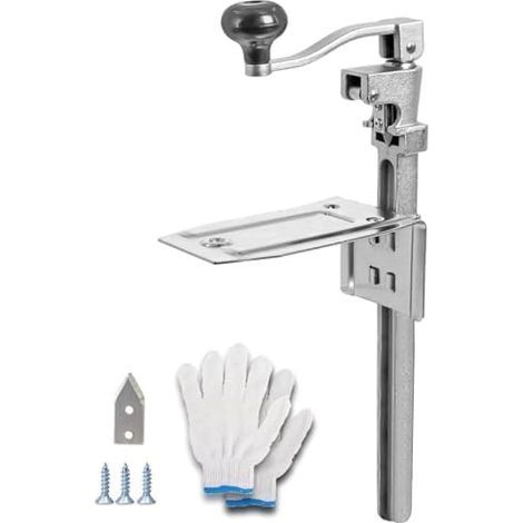 Ouvre-boîte de Conserve Table Comptoir Professionnel en Acier 10 avec 2 Lames, Ouvre-Boîtes Manuels Commercial de Comptoir avec Base Ajustable en Métal Plaqué pour Hôtels, épiceries et Restaurants (1/5)