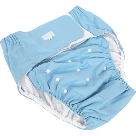 Couche-culotte lavable et ajustable pour adultes et personnes âgées, modèle 305 bleu (1/5)