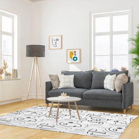 Tapis - HOME DECO FACTORY - Arty - Coton - Blanc et noir (1/5)