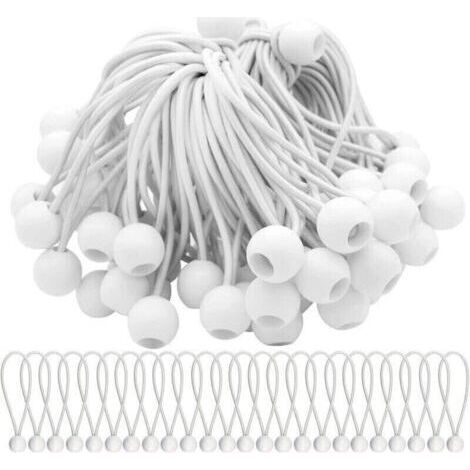 Lot de 50 Tendeur Elastique Cordons Élastiques avec Boules Sandow Elastique Boules Elastiques pour chapiteaux, tentes, bannières et bâches (1/4)