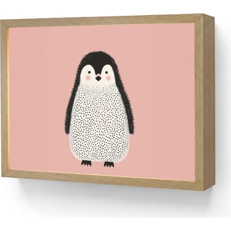 APLIQUE DE PARED Pingüino - Lunares - Minimalista - Rosa 40x30 cm